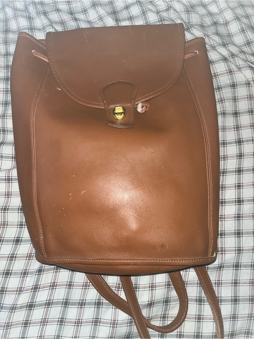 Old Coach Backpack Brown Turnlock Vintage Leather Made In USA